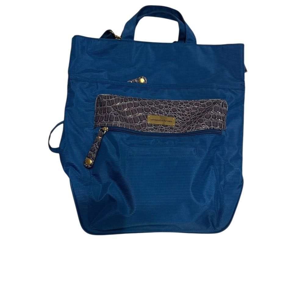 Samantha Brown  Blue Laptop Bag with Crocodile Pattern/ Travel